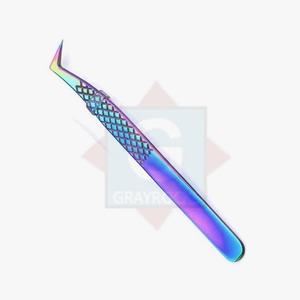 Pince à cils en acier inoxydable de marque privée avec logo personnalisé - Product Image 2