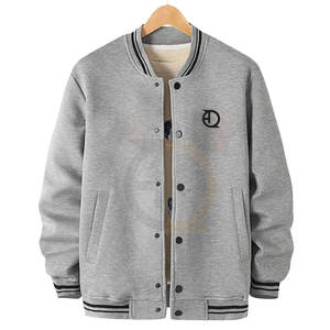 Chaqueta con letras para hombre de color sólido con cuello levantado, nuevo diseño, ropa de calle cálida para tela de lona de invierno con logotipo frontal - Product Image 1