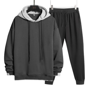 Sweat-shirt à capuche et jogging sur mesure de haute qualité pour hommes, molleton épais, ensemble de survêtement deux pièces - Product Image 2