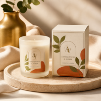 Autocollants personnalisés pour couvercles de bougies en papier couché avec feuille d'or rose pour boîtes cadeaux de bougies de fêtes, impression personnalisée en gros