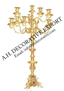 Embossed Design Candelabra for Wedding Centerpieces Decoration Antique Gold Floor Handmade <b>Candle</b> Stand for Christmas Decoration - Product Image 4