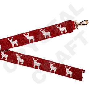 Astros Star multi personnalisé or blanc perles de rocaille sac sangles 'Hook Em Horns' accessoire à la mode perlé sac à main sangle - Product Image 4