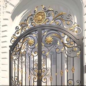 Cổng sắt nghệ thuật thiết kế hiện đại, kiểu tháp cao, sơn tĩnh điện, bền chắc, thích hợp cho khách sạn, công viên, sân vườn, biệt thự - Product Image 2