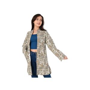 Chaqueta de algodón con estampado de Paisley para mujer, abrigo de invierno, chaqueta estampada de estilo bohemio, chaqueta reversible hecha a mano India - Product Image 4