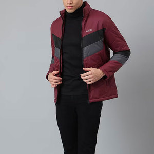 Vestes d'hiver matelassées personnalisées pour hommes, col montant, imperméables, à capuche, avec logo imprimé sur le devant, 100 % polyester, vente en gros - Product Image 6