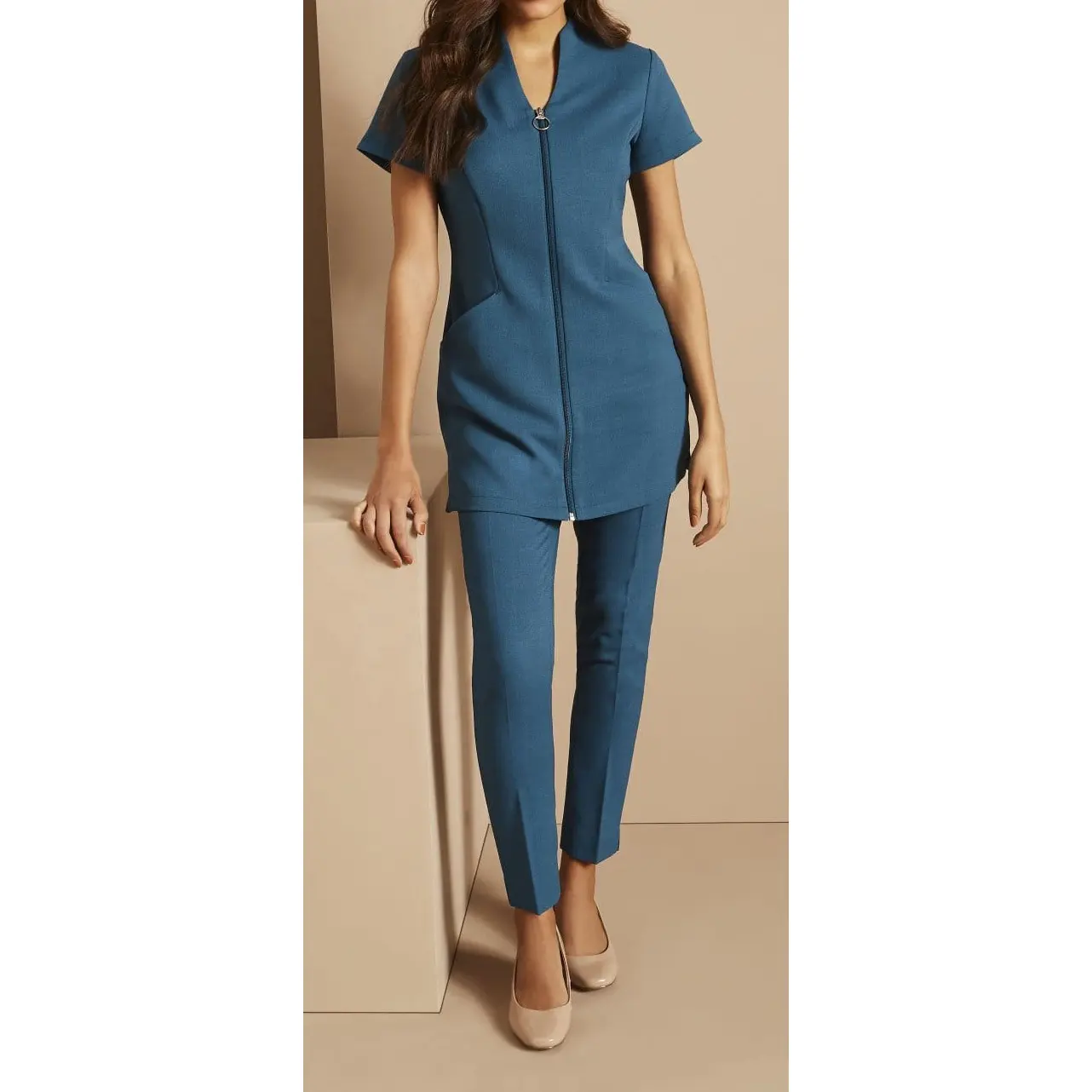 Túnica de massagem tailandesa para salão de beleza, uniforme de trabalho de esteticista, uniforme de hotel, tops de túnica para mulheres, uniforme de spa, ideal para uso em spa