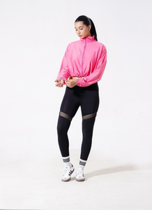 Vente en gros de haut à fermeture éclair pour femmes couleur rose 100% sweats à capuche en coton logo personnalisé fermeture éclair courte pour femmes - Product Image 6