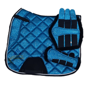 Tapis de selle équestre CST 221 S-box Blue Glitter Jumping Horse, doublure en polycoton, logo personnalisé, haute qualité