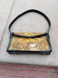 À la mode usiné à la main sculpture cuir portefeuille pochette coque de téléphone élégant Multi nouveau Design Western cuir portefeuilles bandoulière embrayages - Product Image 5