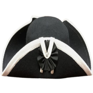 Chapeau Bicorne Napoléonien Personnalisé Brodé Réglable pour Adultes, Unisexe, Historique, en Feutre de Laine Noire Lourde - Product Image 4