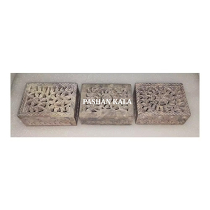 Handmade Natural Soapstone Carving In Unique Design Rectangle Shape For Jewelry Packaging <b>Boxes</b> Wholesale And Manufacturing - Product Image 1