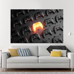 Lienzo Impreso: Arte de Control de Videojuegos en 3D para Decoración de Habitación de Jugadores, Lienzo Enrollado - Product Image 1