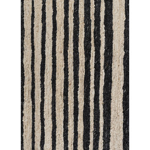 Alfombra Rectangular a Rayas Nomadic Threads PKJT-135 Gris y Negra, Tejida a Mano con Yute y Cáñamo, para Sala de Estar, Uso Doméstico - Product Image 3