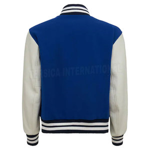 Unisex High Quality Thin Wool Canvas Varsity Jacket Winter Sportswear <b>Stand</b> Horn Button Print Logo Lettermen Design OEM Service - Product Image 2