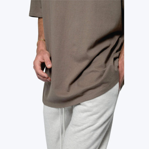 Camiseta de algodón pesado transpirable con logotipo personalizado para hombre, ajuste cómodo con impresión digital, tela lavada teñida lisa, ropa usada - Product Image 4