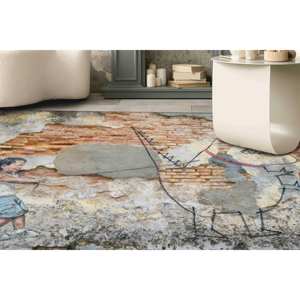 Alfombra con Estampado de Grafiti de Dinosaurios, Diseño de Dinosaurio Adorable, Alfombra Moderna Suave Antideslizante, Alfombra Suave No Tejida - Product Image 3