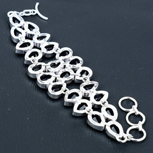 Bracelet à breloques en argent sterling 925 fait main avec pierre précieuse améthyste violette, qualité excellente, style vintage bohème hippie, tiers - Product Image 2