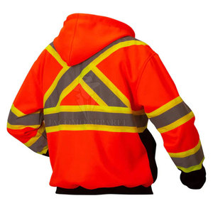 Nouvelle arrivée : Veste de sécurité industrielle pour la fabrication, en tissu fluorescent avec bandes réfléchissantes, poignets ajustables, design utilitaire - Product Image 2