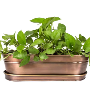 Grand pot de fleurs avec centre de table en cuivre antique - Product Image 1