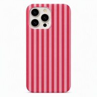 Coque de téléphone rose à rayures pour iPhone 16 Series, magnétique, antichoc, anti-traces de doigts, fine et ajustée