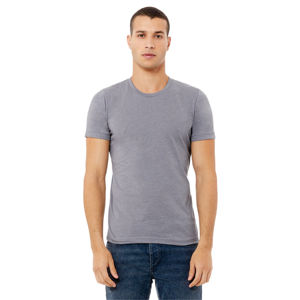52% Airlume T-Shirt manches courtes unisexe CVC en coton peigné et anneau 48% Poly 32 simple 4.2 oz Heather Storm - Product Image 1