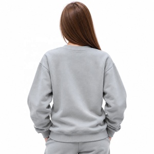 Winter Gingham Printed Crew Neck Sweatshirt Custom Logo Front Embroidery 100% Cotton Fleece Eco-Friendly Breathable Apparel - Product Image 5