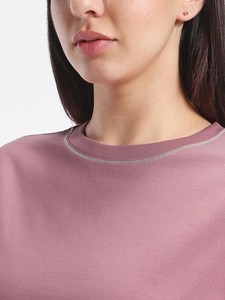 Camisetas cortas para mujer, medias mangas con diseño de cuello redondo, camisetas de verano hechas de algodón de Color sólido, cuello redondo, manga corta - Product Image 3