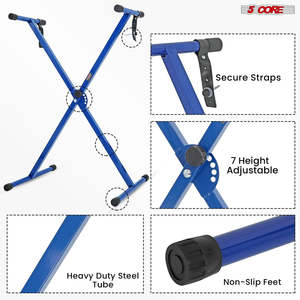 5 Core Keyboard <b>Stand</b> X Shape Height Adjustable Foldable Portable Key Board DJ <b>Controller</b> <b>Stands</b> - Product Image 5