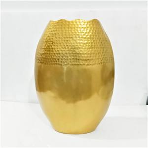 Vase à fleurs en métal de style européen, design luxueux artisanal (doré, 12 pouces), artificiel, pour table, maison moderne, bureau, hôtel, mariage - Product Image 2