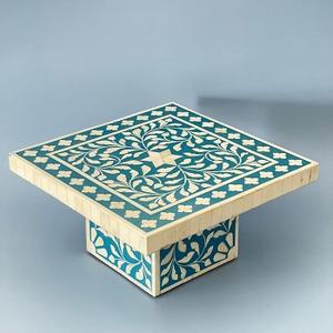 Support à gâteau le plus exclusif fait à la main en incrustation d'os Tabouret de service de luxe en forme de fleur Outils d'artisanat pour gâteau - Product Image 2