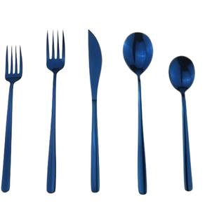 Juego de 6 cubiertos de acero inoxidable, manijas largas, acabado recubierto de color púrpura, perfecto para mesa de comedor, utensilios de cocina, uso diario - Product Image 3