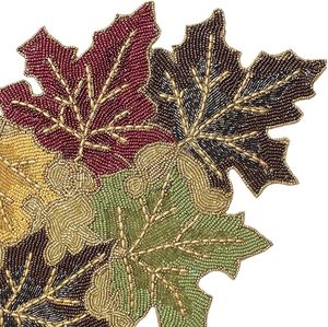 Luxury Floral Embroidered Christmas <b>Dining</b> <b>Table</b> <b>Runner</b> Handmade Cloth Decorative Wedding Mat With Leaves Design for Home Use - Product Image 4