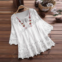 Tops mi-longs élégants à imprimé floral pour femmes, matière légère, toucher doux, look décontracté, choix parfait, mode élégante, tenue de tous les jours