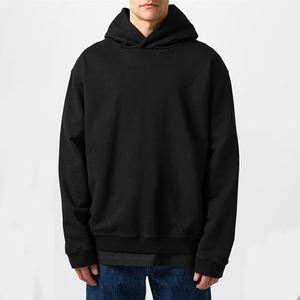 Sudadera con Capucha Negra Sólida Premium Diseñada para Comodidad y Estilo con Silueta Holgada, Cordones Ajustables en la Capucha y Manga Larga - Product Image 1