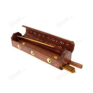 Porte-encens en bois massif rustique de qualité supérieure avec accents en laiton pour la décoration de la maison et la diffusion de parfum, prix d'exportation - Product Image 6