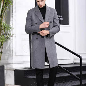 Manteau d'hiver en laine mélangée pour homme, trench-coat, coupe ajustée, col à revers, simple boutonnage, veste longue, décontractée, affaires, travail, vêtements de travail - Product Image 6