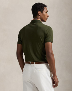 Alta calidad logotipo personalizado bordado hombres peso pesado 100% algodón Casual Streetwear manga corta Oliva Boxy Fit hombres Polos - Product Image 6