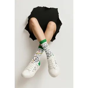 Unisex 6-<b>Pack</b> Patterned Ankle Socks <b>Back</b> to School Series for Daily Use for Autumn Season - Product Image 2