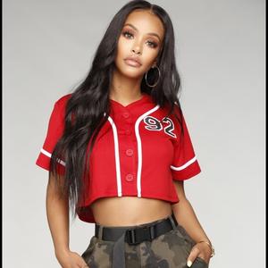 เสื้อเจอร์ซีย์เบสบอลสำหรับผู้ใหญ่เสื้อครอปพิมพ์ลายระบายอากาศชุดซอฟต์บอล - Product Image 5