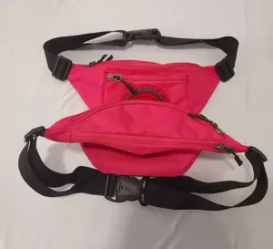 Vente en gros magnifique sac banane de sport à bandoulière sac de taille en nylon coloré avec fermeture à glissière motif bonbon sac banane néon - Product Image 3