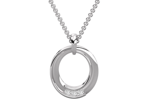 VVS Zircon 18K Gold Plated 925 Sterling <b>Silver</b> Luxury Pave Design <b>Pendant</b> Necklace <b>with</b> Rope <b>Chain</b> - Product Image 3