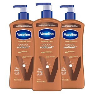 Vaseline Cocoa Radiant Body Lotion Paquete de 3 20,3 Oz Loción Ultra Hidratante para una Piel Suave y Brillante - Product Image 1