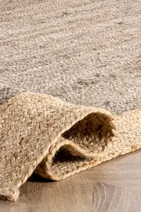 Vente en gros tapis tissé plat tressé en jute réversible écologique tapis tissé naturel avec antidérapant pour un usage domestique - Product Image 2