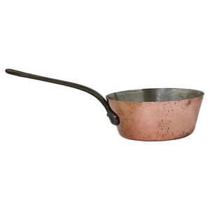 Casserole en métal au design traditionnel avec poignée pour ustensiles de cuisine, hôtellerie et restauration, finition mate or rose, ustensiles en cuivre - Product Image 5