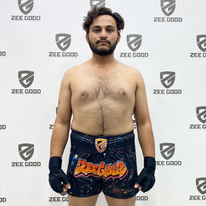 กางเกงมวยแบบยืดหยุ่น MMA สำหรับผู้ชายกางเกงขาสั้นแบบมวยไทยขาสั้นแบบ100% ผ้าโพลีเอสเตอร์ MMA - Product Image 1