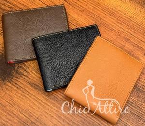 Cartera corta de tendencia de nuevo diseñador para hombre, nuevo monedero antirrobo de cuero de vaca genuino, tarjetero, bolsillo para dinero, el mejor regalo para hombres - Product Image 1