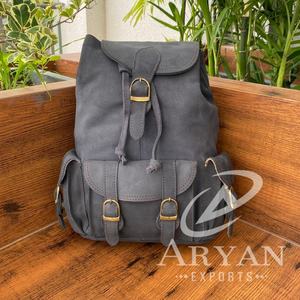 Mochilas de cuero de gamuza de gran capacidad para hombres y mujeres, mochilas escolares, mochila con cordón Vintage, mochilas para ordenador portátil de alta calidad - Product Image 1