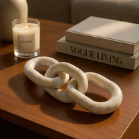Meilleure Vente : Ornement Décoratif en Pierre de Luxe Fait Main, Style Nordique Moderne, Chaîne de Maillons en Marbre Amovible, Écologique et Recyclable