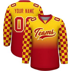 Nouveau 2025 vente chaude hommes col en V Sublimation brodé à manches longues personnalisé hommes maillot de Hockey sur glace - Product Image 4