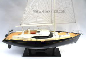 Gia Nhien Fabricant Approuvé Conception Personnalisée quantité minimale de commande Basse Oyster 54 Maquette Artisanale en Bois Bateau à Voile en Bois - Product Image 3